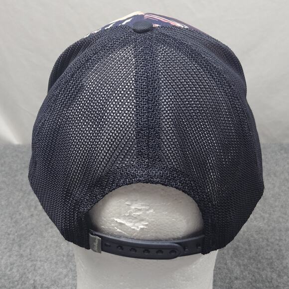 Eddie Bauer Black Trucker Hat Mountain Graphic Mesh Snapback Cap Nature Outdoor - Picture 4 of 7